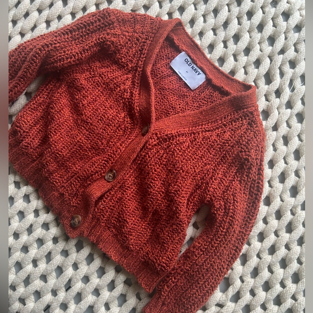 Rust colored Old Navy 2t button up cardigan